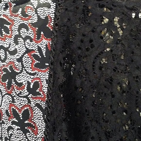 NWT CATO Boho tunic top Sz-L Black lace ruffles - Picture 5 of 12